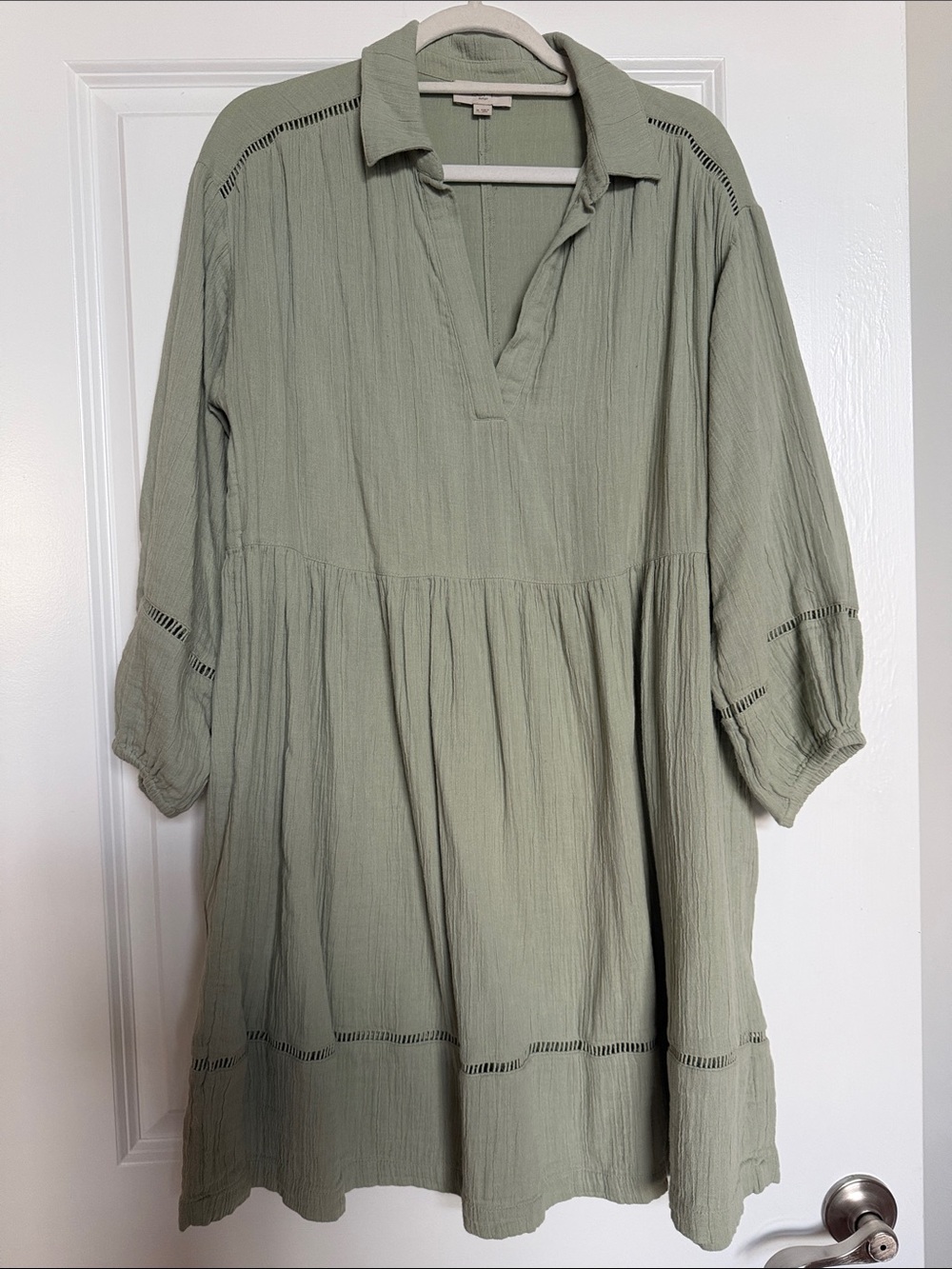 Relaxed Sage/Mint Green V-Neck Babydoll Tunic Top